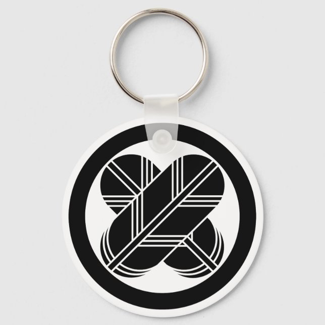 丸に違い鷹の羽 KEY RING (Front)