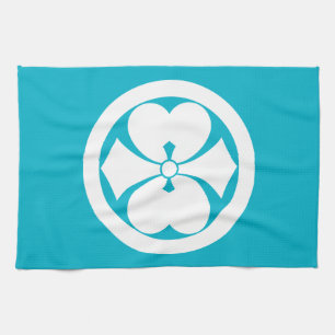 丸に二つ剣酢漿草 TEA TOWEL