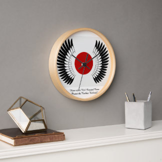丹頂旗時計（Wall Clock with Red-Crowned Crane Flag）