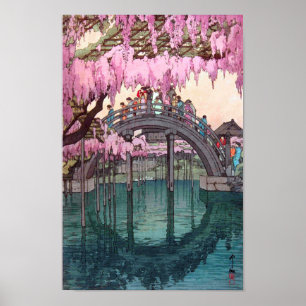 亀戸天神, Kameido Bridge, Hiroshi Yoshida, Woodcut Poster