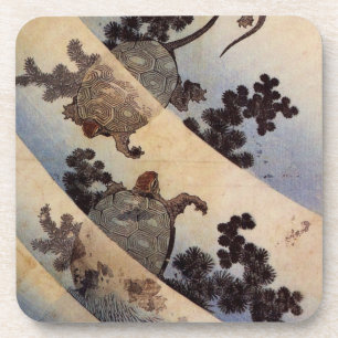 亀, 北斎 Turtles, Hokusai, Ukiyo-e Coaster