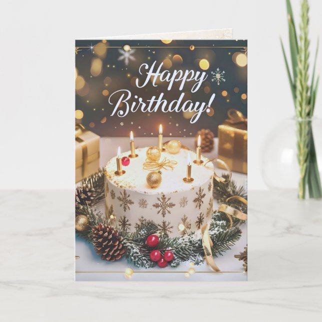 【二つ折り】12月バースデーカード／【Folded】 birthday card for Dec. (Front)