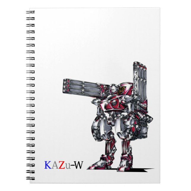 作品番号00010　「高出力荷粒子砲3連装2基装備の砲兵機」 NOTEBOOK (Front)