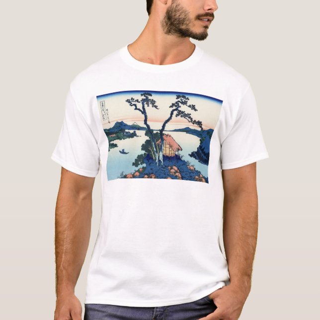 信州諏訪湖, 北斎 View Mt.Fuji from Lake Suwa, Hokusai T-Shirt (Front)