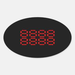 八八八八八八八八 88888888   Lucky Numbers Oval Sticker