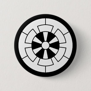 六本源氏車 6 CM ROUND BADGE