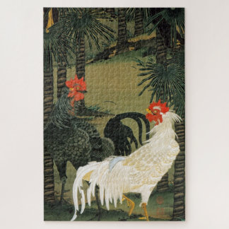 動植綵絵(16)棕櫚雄鶏図, 伊藤若冲 JIGSAW PUZZLE