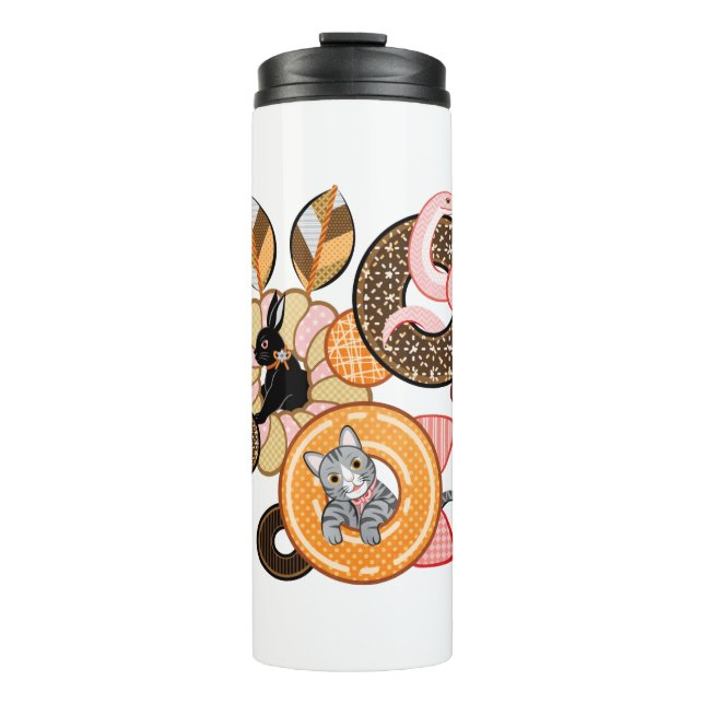 動物とドーナッツ（リメイク）／Animal and doughnut (Remake) Thermal Tumbler (Front)