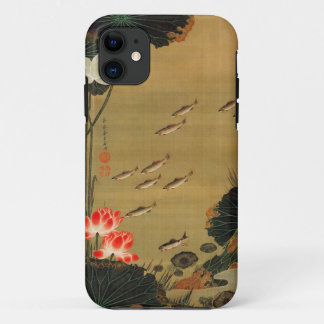 動 植 絵(17)蓮 遊 iPhone 11 CASE