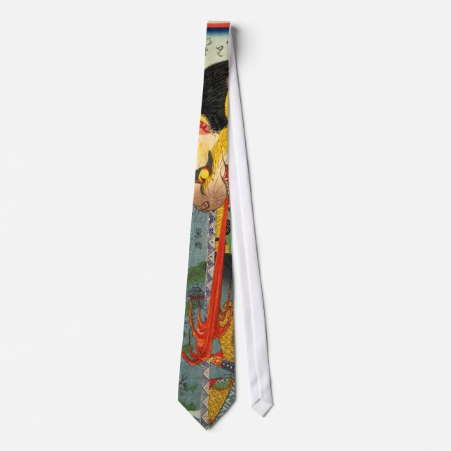 化け猫, 豊国 Monster Cat, Toyokuni, Ukiyo-e Tie (Front)