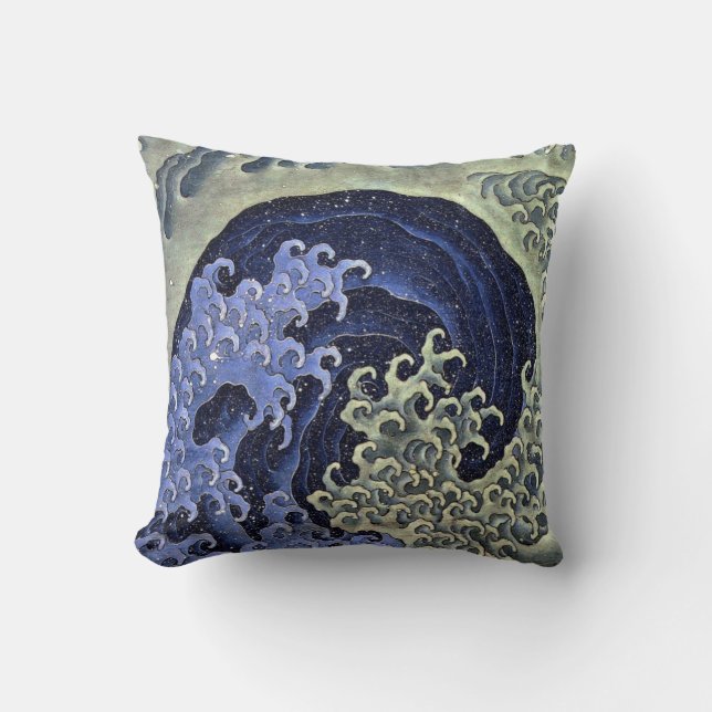 北斎の波, 北斎 Hokusai Wave, Hokusai, Japan Art Cushion (Front)