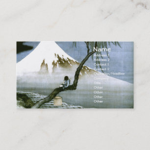 北斎 Boy & Mt Fuji Fine Art Business Card