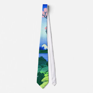 北斎 Goten-Yama Hill Hokusai Cherry Blossom Fine Art Tie