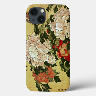 北斎 Hokusai Peonies & Butterflies Fine Art iPhone 13 Case