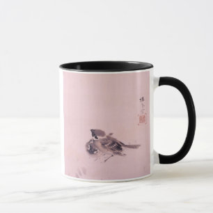 双雀, 栖鳳 Pair of The Sparrow, Seihō, Japanese Art Mug