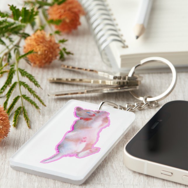 可愛い猫 子猫の頃[When the cat 'kawaii' was a kitten.] Key Ring (Front Right)