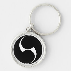 右二つ巴(素描き) KEY RING