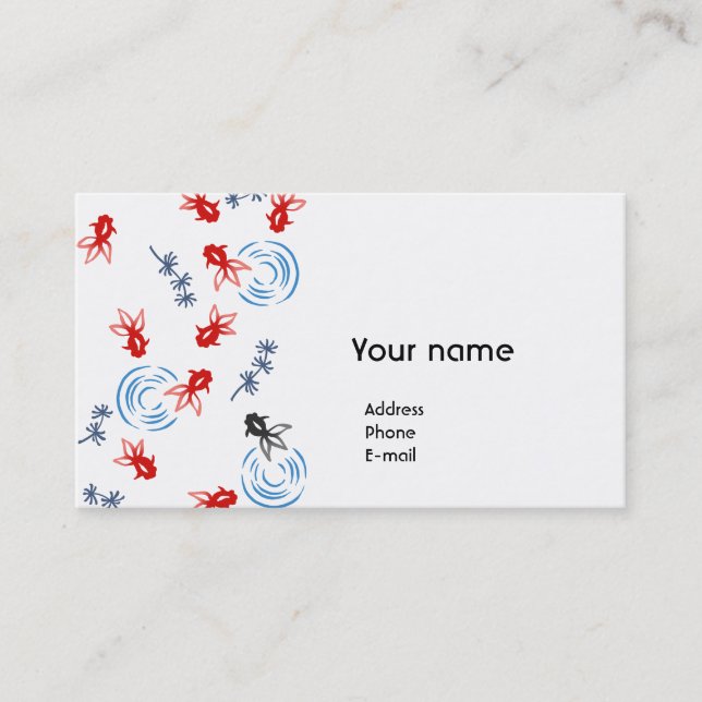 【和柄金魚】Goldfishes of Japanese pattern Business Card (Front)