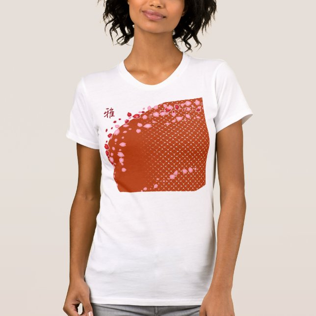 和風 "雅(MIYABI)-さくら" 七宝 Ⅲ T-Shirt (Front)