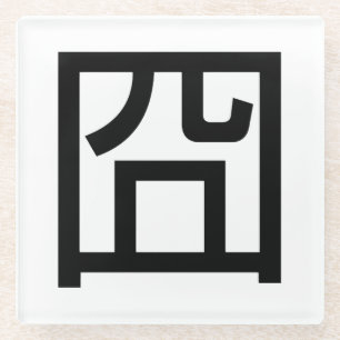 囧 Jiong Chinese Orz Asian Meme Hanzi Emoticon Glass Coaster