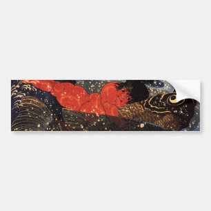 坂田金時と巨鯉, 国芳, Sakata Kintoki & Huge Carp, Kuniyoshi Bumper Sticker