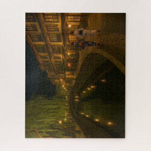 城崎温泉の柳並木と浴衣の町並み/Kinosaki Onsen Night with Yukata Jigsaw Puzzle