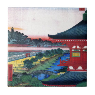 増上寺, 広重 Red Temple, Hiroshige, Ukiyo-e Ceramic Tile
