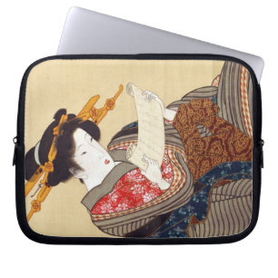 女, 国貞 Woman, Kunisada, Ukiyo-e Laptop Sleeve