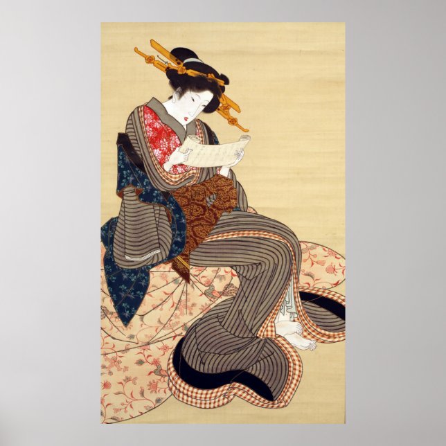 女, 国貞 Woman, Kunisada, Ukiyo-e Poster (Front)