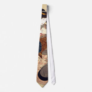 女, 国貞 Woman, Kunisada, Ukiyo-e Tie