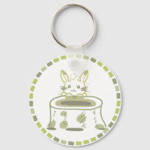 妖精のようなうさぎ&黄緑タイルデザイン