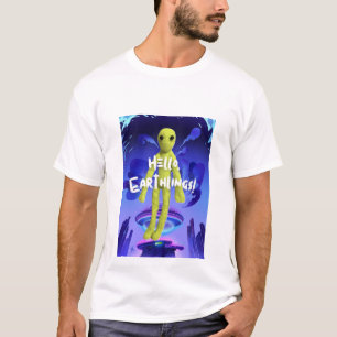 宇宙人の柄のTシャツ T-Shirt