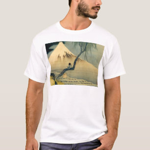 富士と少年, 北斎 Mount Fuji and Boy, Hokusai, Ukiyo-e T-Shirt