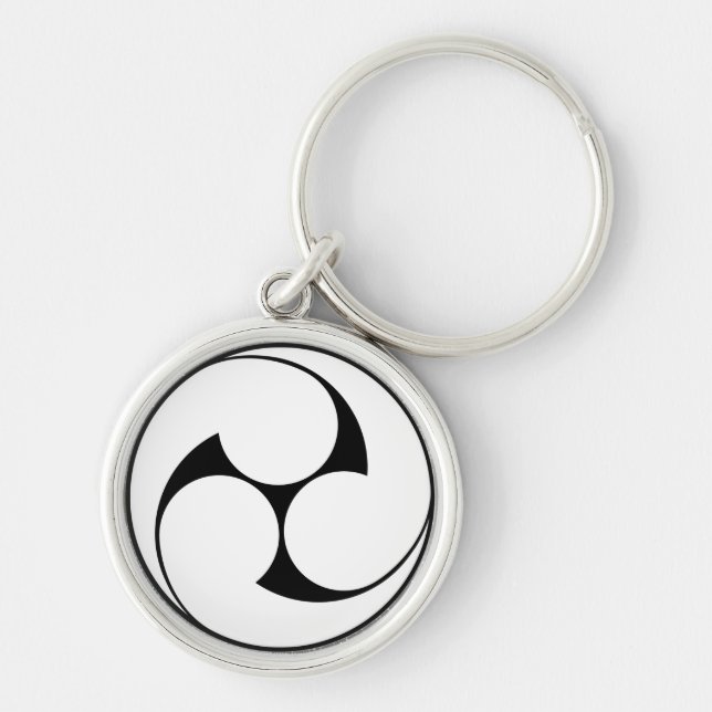 左三つ巴（地抜き） KEY RING (Front)
