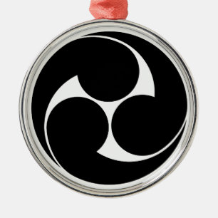 左三つ巴(地抜き) METAL TREE DECORATION