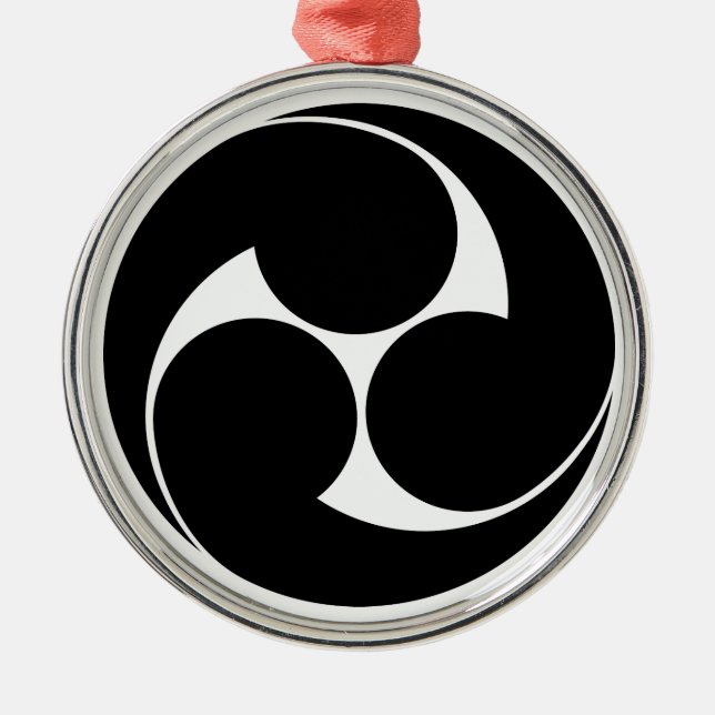 左三つ巴（地抜き） METAL TREE DECORATION (Front)