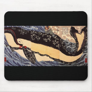 巨鯨, 国芳 Big Whale, Kuniyoshi, Ukiyoe Mouse Pad