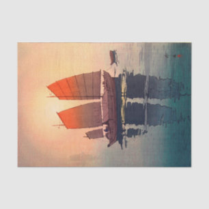 帆船 朝 Sailing Boats Morning, Hiroshi Yoshida Tissue Paper