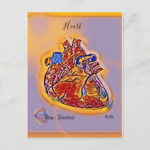 心臓　ハート人体のカラフルな POSTCARD