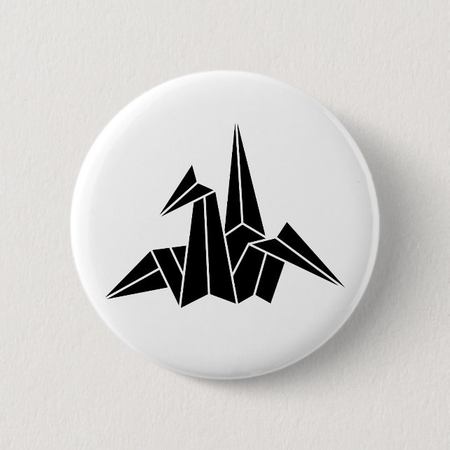 折り鶴 6 CM ROUND BADGE (Front)