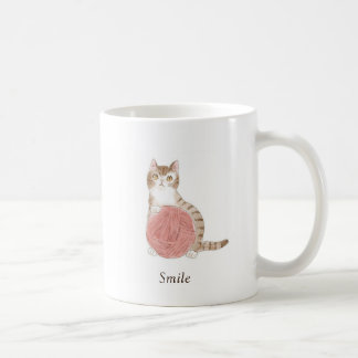 文字 カスタマイズ 猫と毛糸玉 著者:Shiori K. Coffee Mug