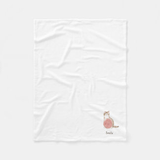 文字 カスタマイズ 猫と毛糸玉 著者:Shiori K. Fleece Blanket