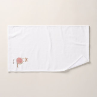 文字 カスタマイズ 猫と毛糸玉 著者:Shiori K. Hand Towel