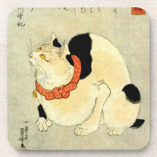 日本猫, 国芳 Japanese Cat, Kuniyoshi, Ukiyo-e Coaster