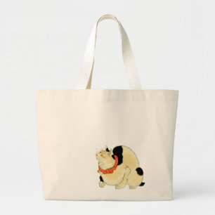 日本猫, 国芳 Japanese Cat, Kuniyoshi, Ukiyo-e Large Tote Bag
