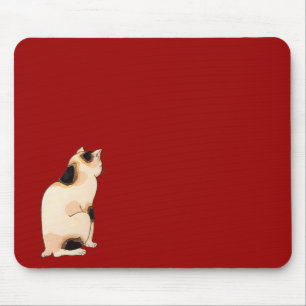 日本猫, 国芳 Japanese Cat, Kuniyoshi, Ukiyo-e Mouse Pad