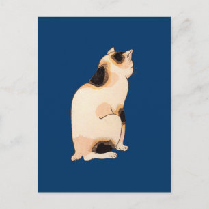 日本猫, 国芳 Japanese Cat, Kuniyoshi, Ukiyo-e Postcard
