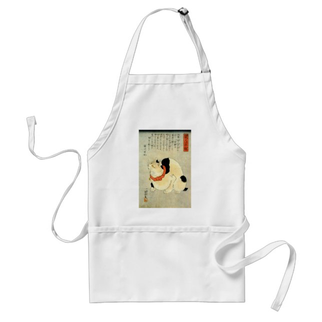 日本猫, 国芳 Japanese Cat, Kuniyoshi, Ukiyo-e Standard Apron (Front)