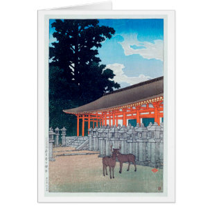 春日神社の鹿, 川瀬巴水 Deer of Kasuga Shrine in Nara, Hasui