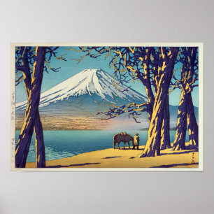 晩秋の富士山, Mt.Fuji in autumn, Hasui Kawase, Woodcut Poster